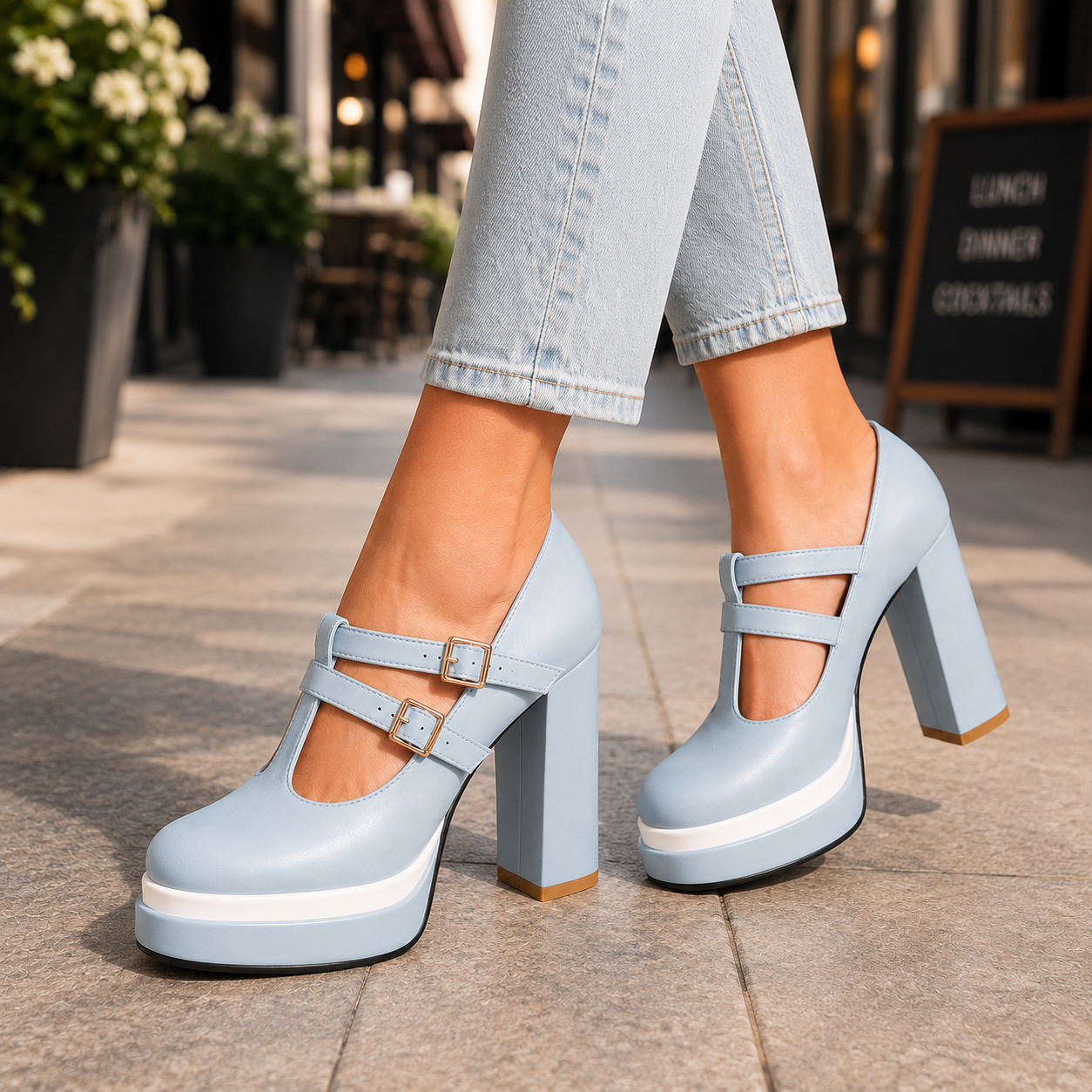 Elise Leather Mary Jane Heels