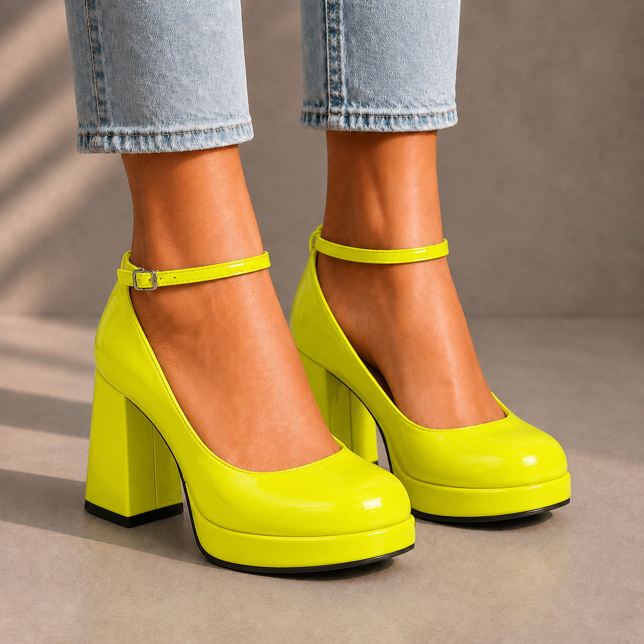 Elara Leather Mary Jane Heels
