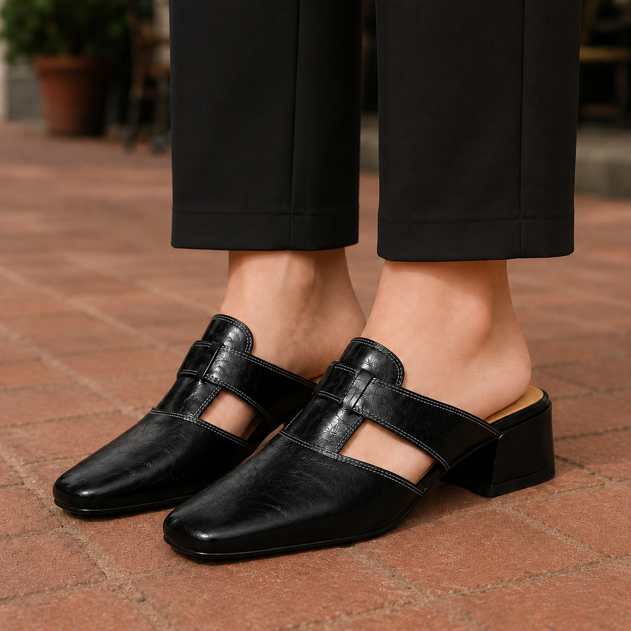 Lucia Genuine Leather Mules
