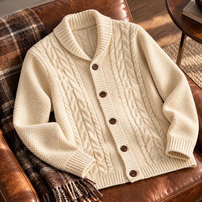 Everett Pure Wool Shawl Cardigan