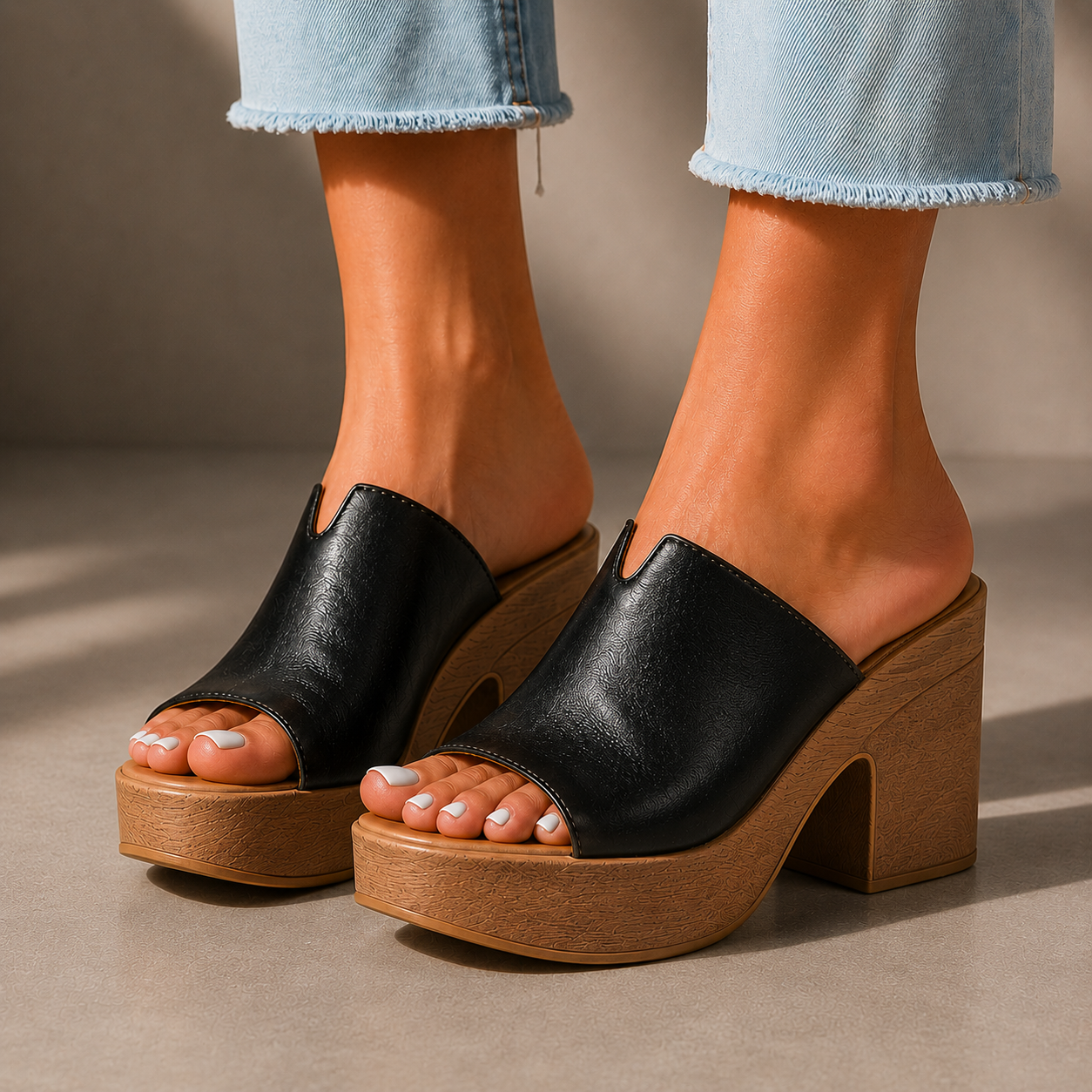 Valeria Leather Platform Heels