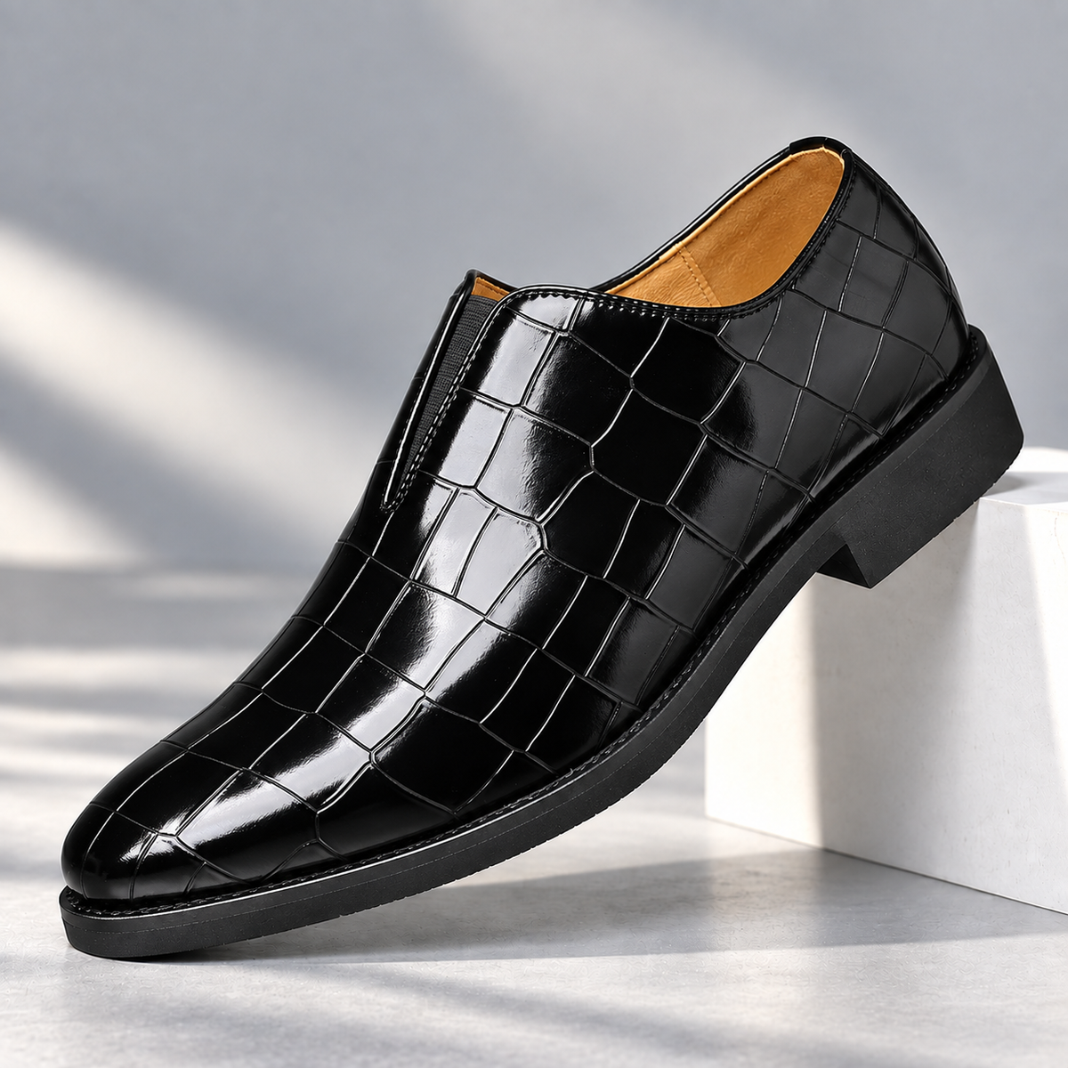 Weston Leather Croc Loafers