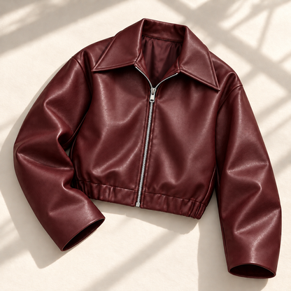 Noelle Leather Cropped Jacket