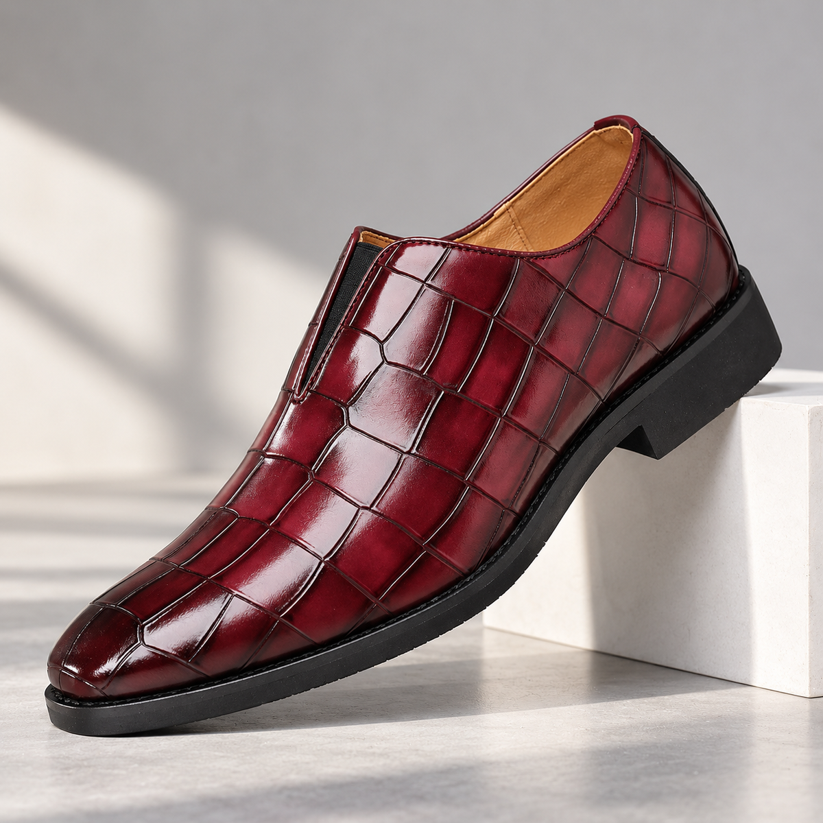 Weston Leather Croc Loafers
