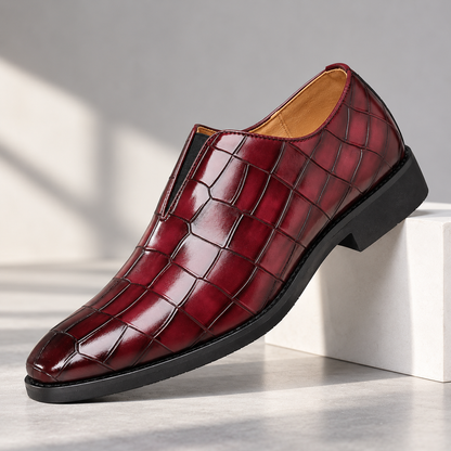 Weston Leather Croc Loafers