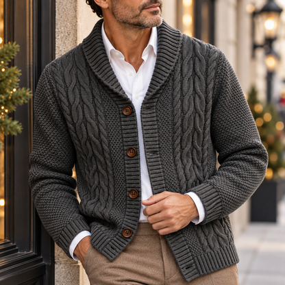 Everett Pure Wool Shawl Cardigan