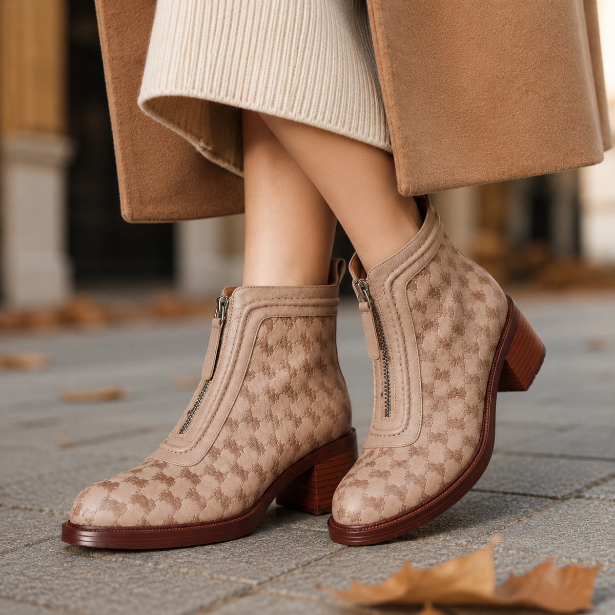 Serena Leather Zip Ankle Boots