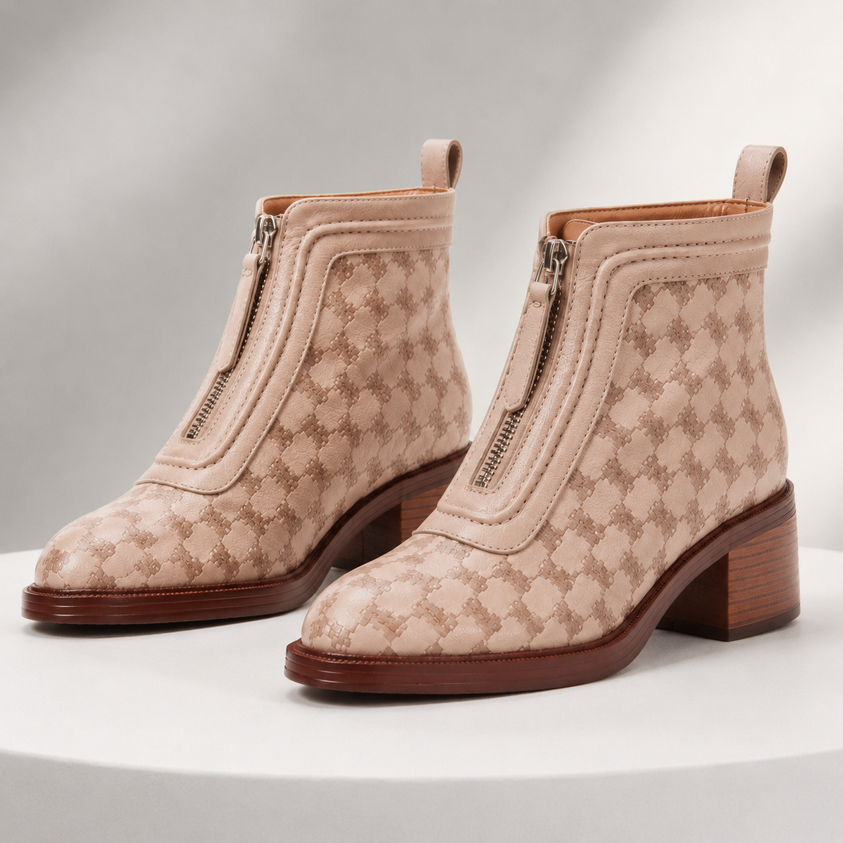 Serena Leather Zip Ankle Boots