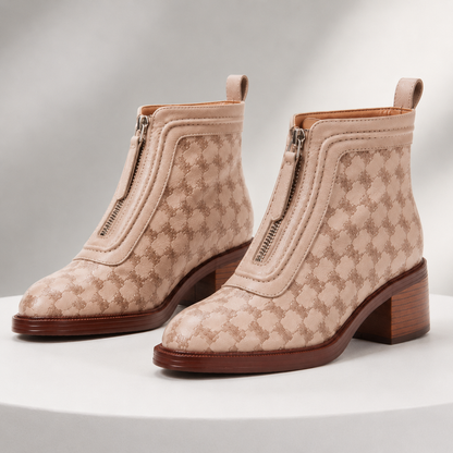 Serena Leather Zip Ankle Boots