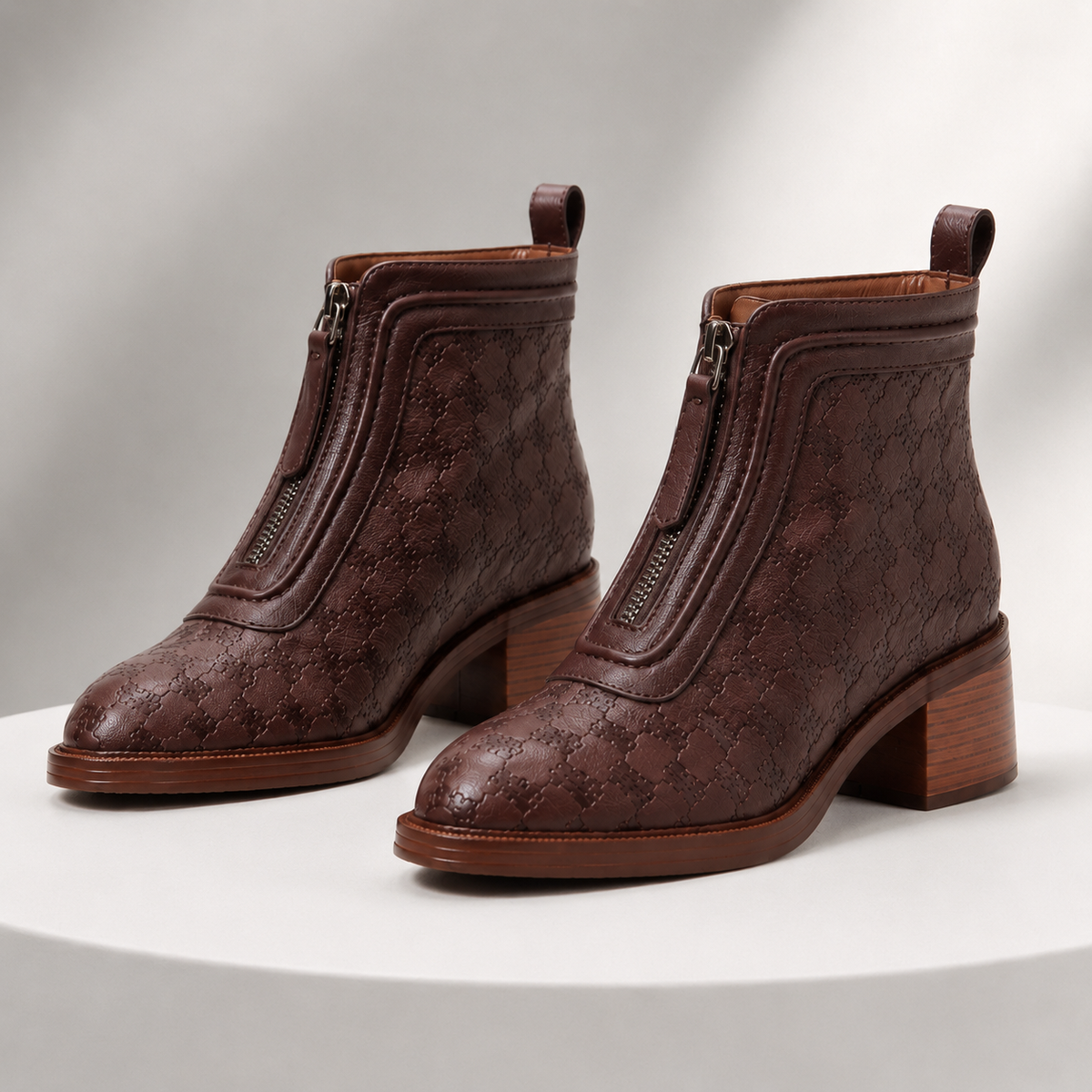 Serena Leather Zip Ankle Boots