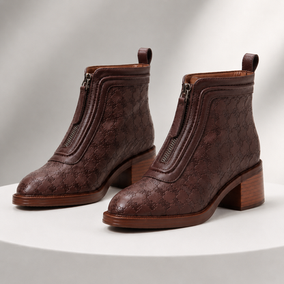 Serena Leather Zip Ankle Boots