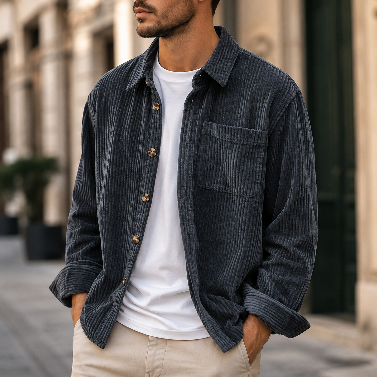 Cavallo Corduroy Button-Up Shirt