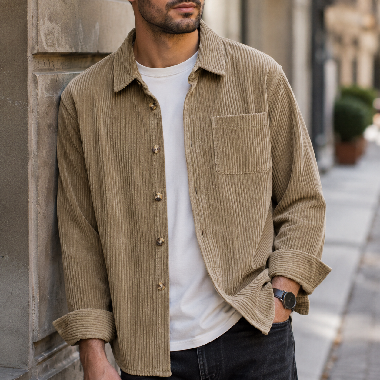 Cavallo Corduroy Button-Up Shirt