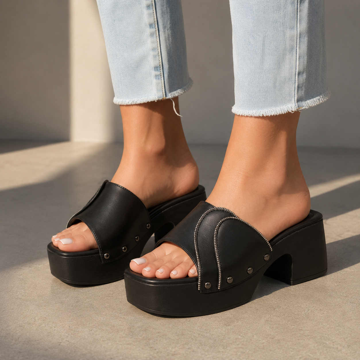 Valeria Leather Platform Sandals