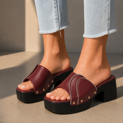 Valeria Leather Platform Sandals