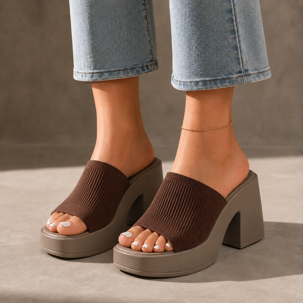Elise Knit Platform Sandals