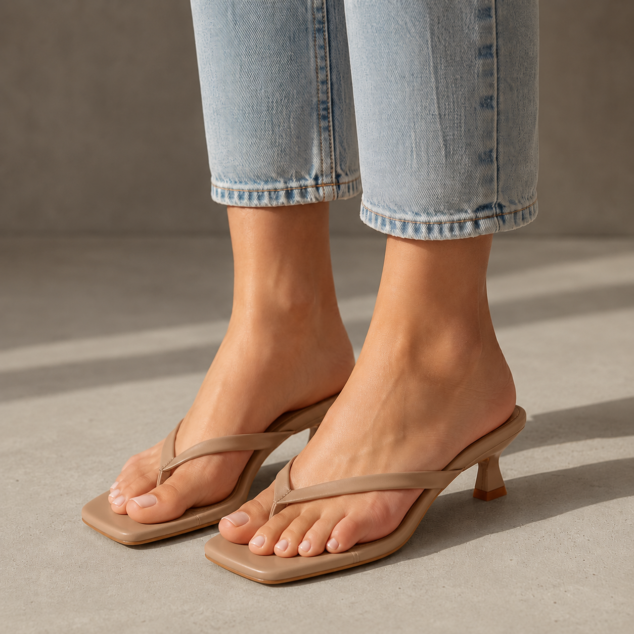 Elise Leather Strap Heels