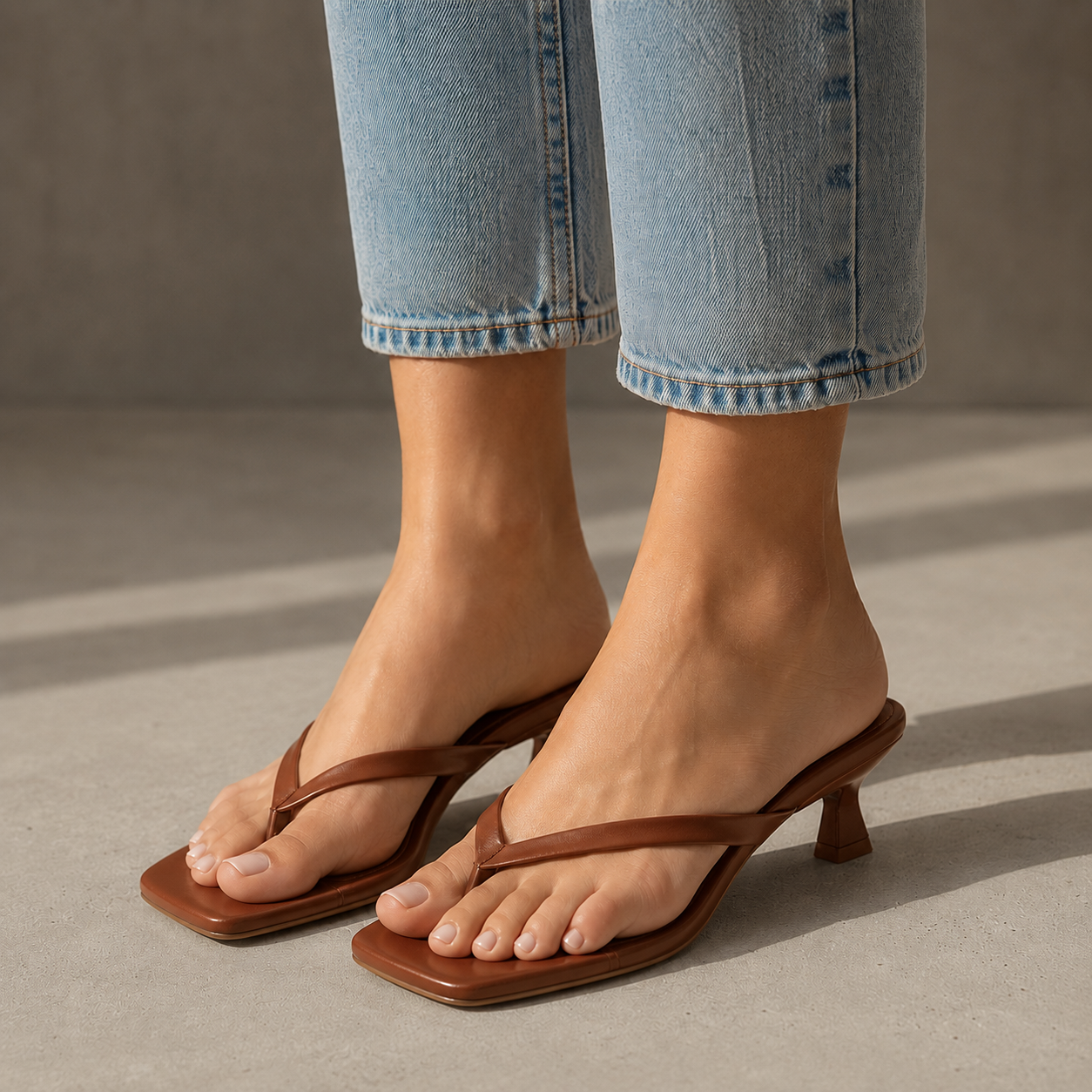 Elise Leather Strap Heels
