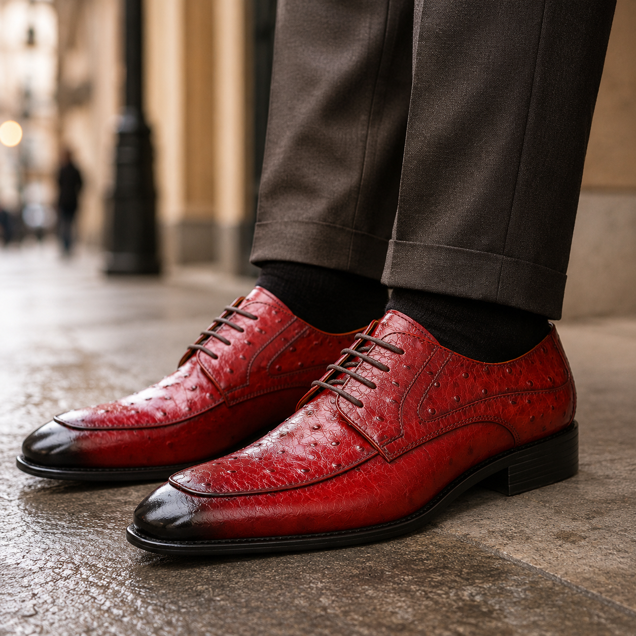 Montrose Genuine Leather Ostrich Shoes