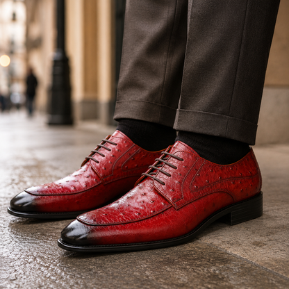 Montrose Genuine Leather Ostrich Shoes
