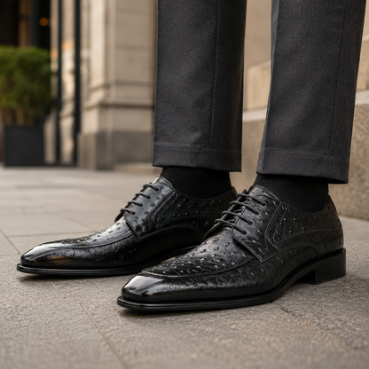 Montrose Genuine Leather Ostrich Shoes