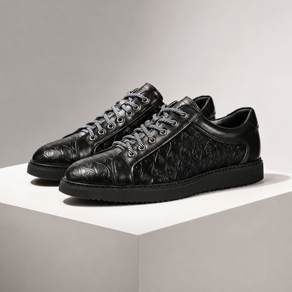 Caspian Leather Embossed Sneakers