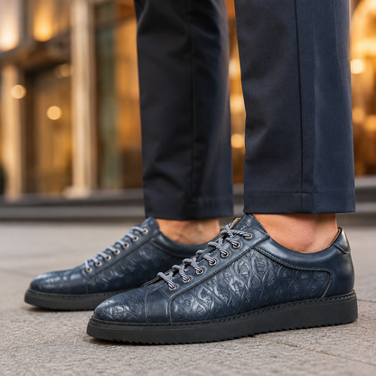 Caspian Leather Embossed Sneakers
