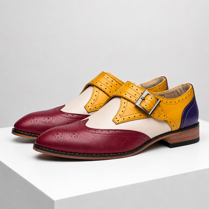 Mareno Leather Monk Strap Shoes