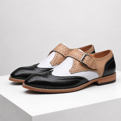 Mareno Leather Monk Strap Shoes