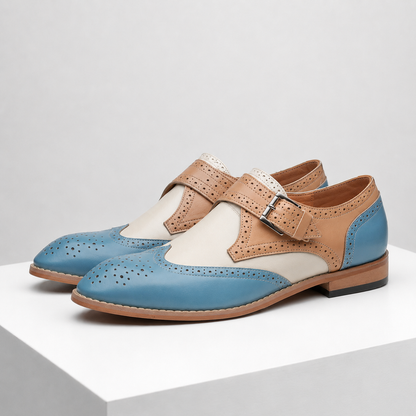 Mareno Leather Monk Strap Shoes