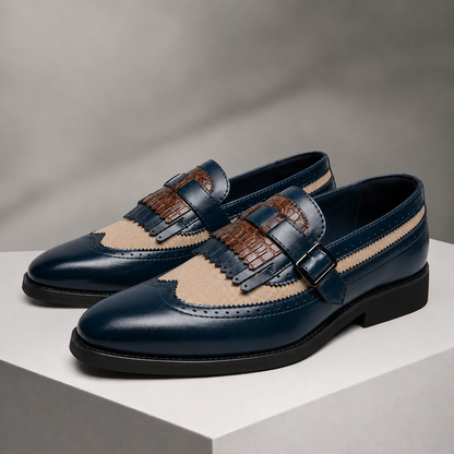 Moretti Leather Kiltie Loafers