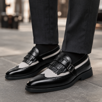 Moretti Leather Kiltie Loafers