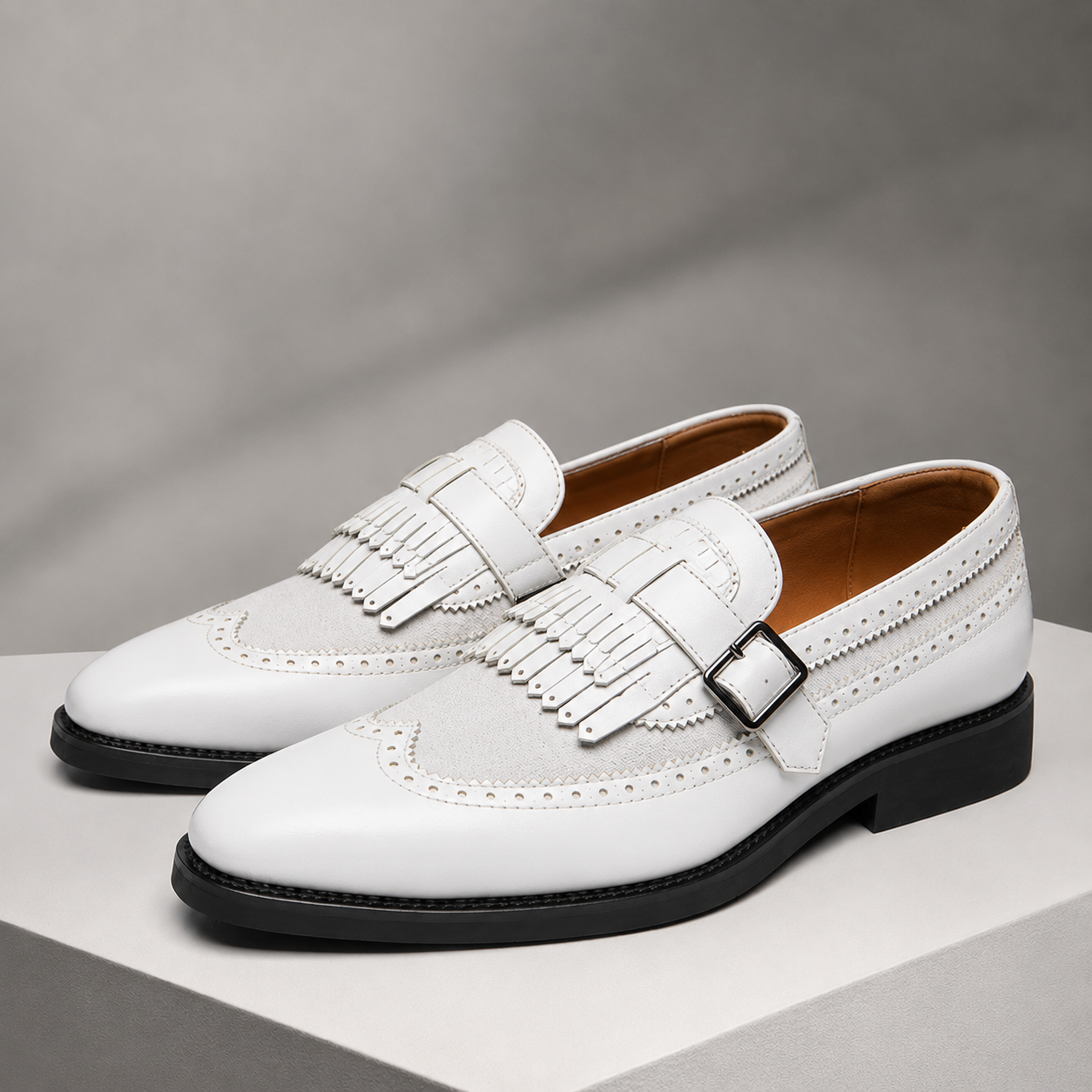 Moretti Leather Kiltie Loafers