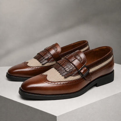 Moretti Leather Kiltie Loafers