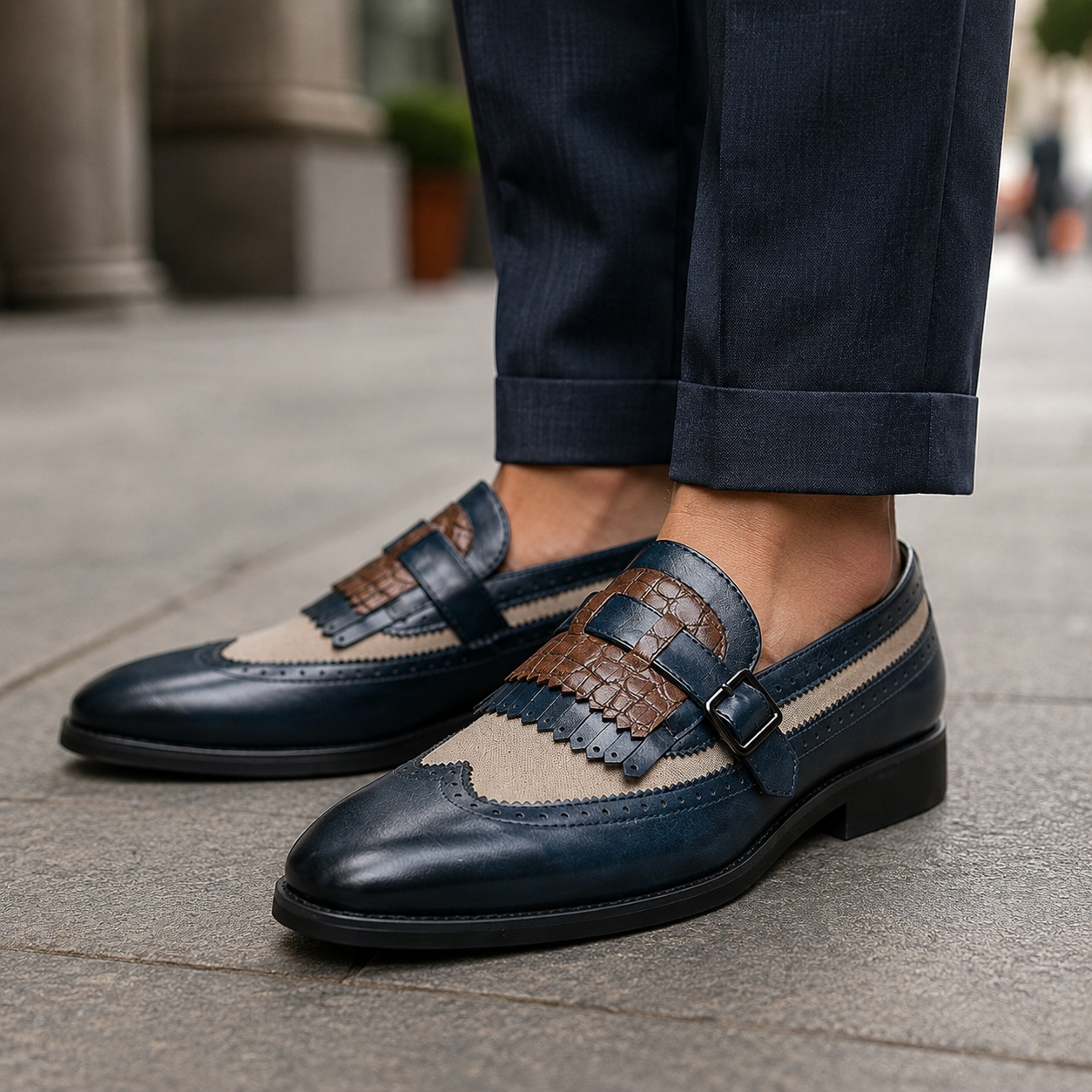 Moretti Leather Kiltie Loafers