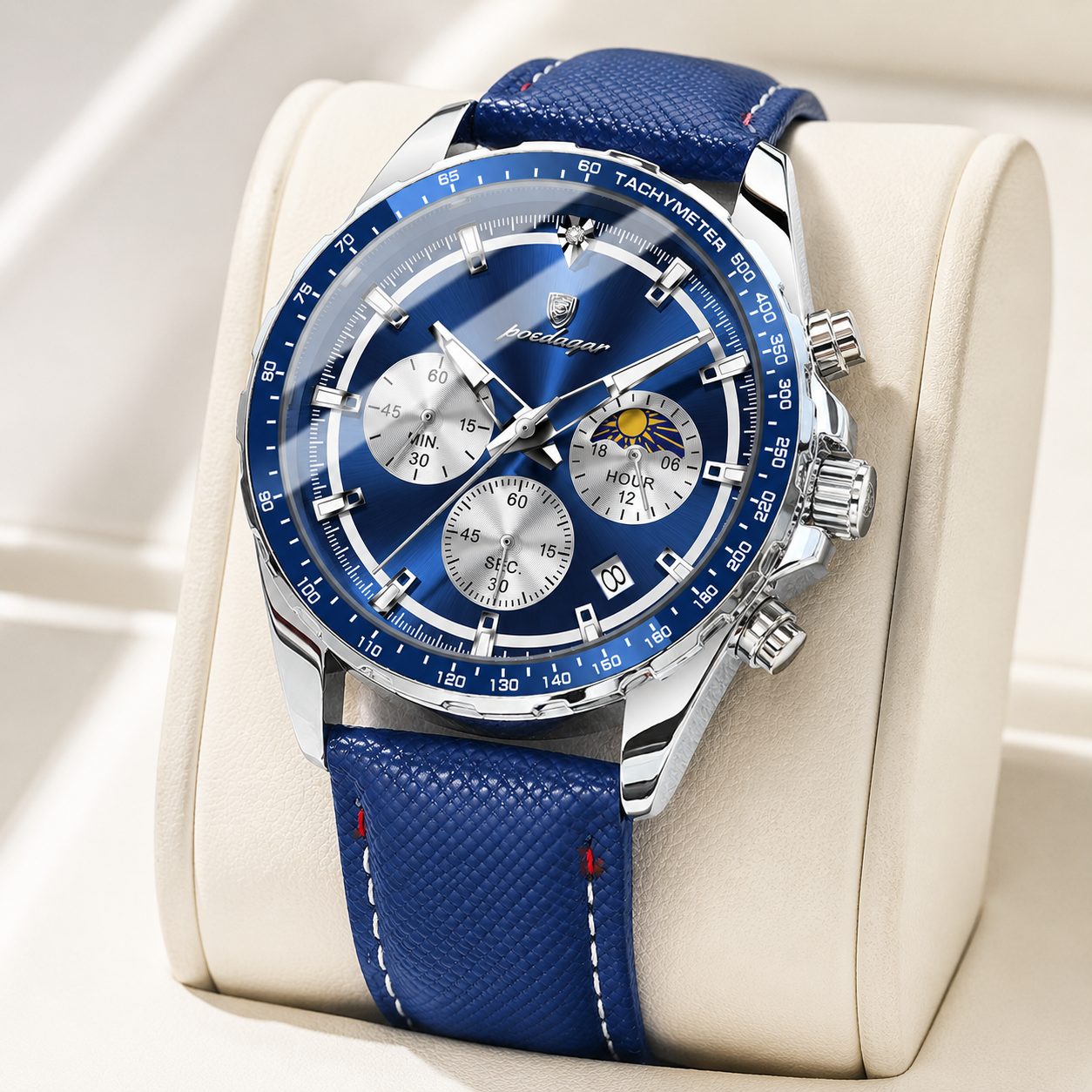 Moretti Leather Chronograph Watch