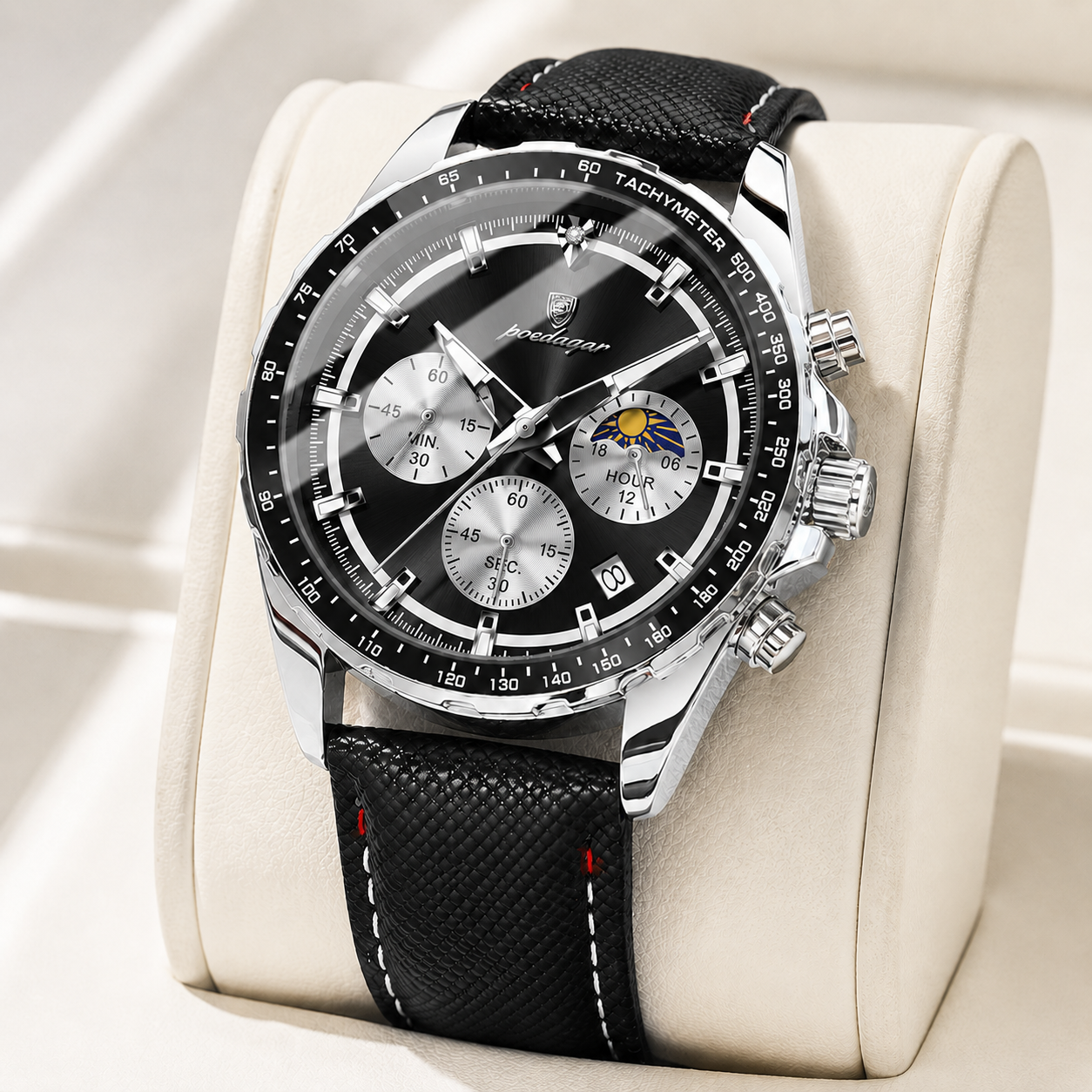 Moretti Leather Chronograph Watch