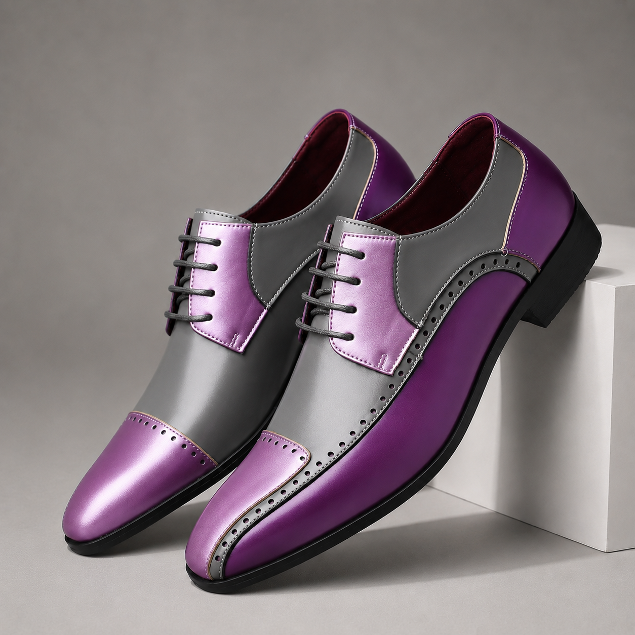 Montaro Leather Two-Tone Dress Shoes