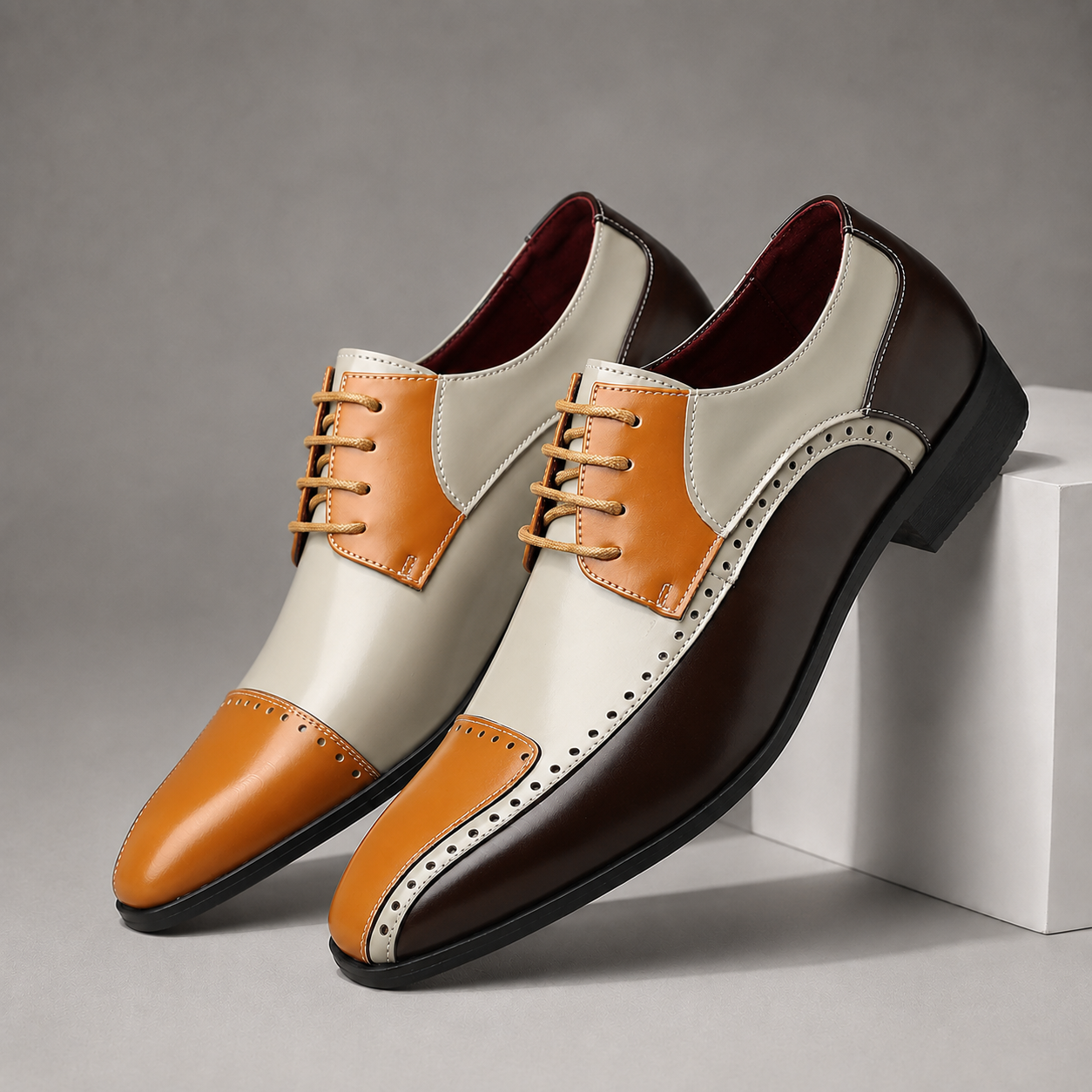 Montaro Leather Two-Tone Dress Shoes