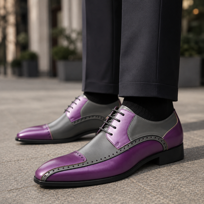 Montaro Leather Two-Tone Dress Shoes