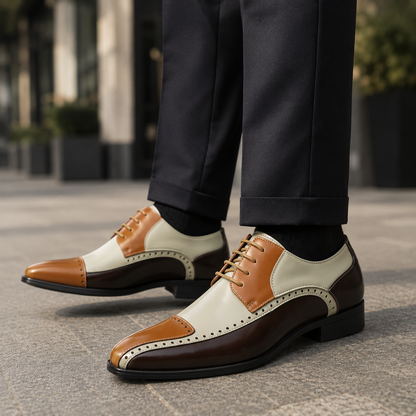 Montaro Leather Two-Tone Dress Shoes