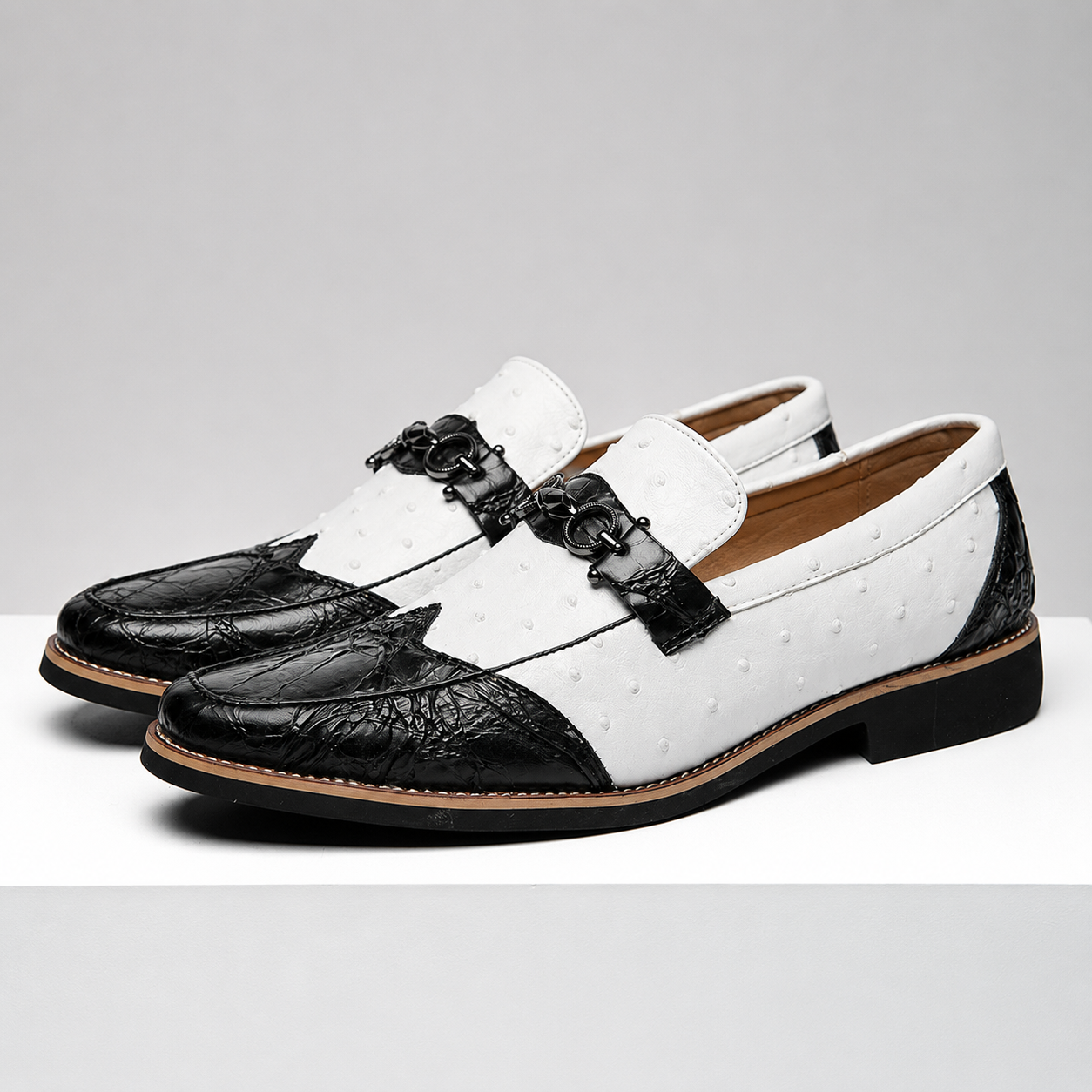 Montrose Leather Ostrich Loafers