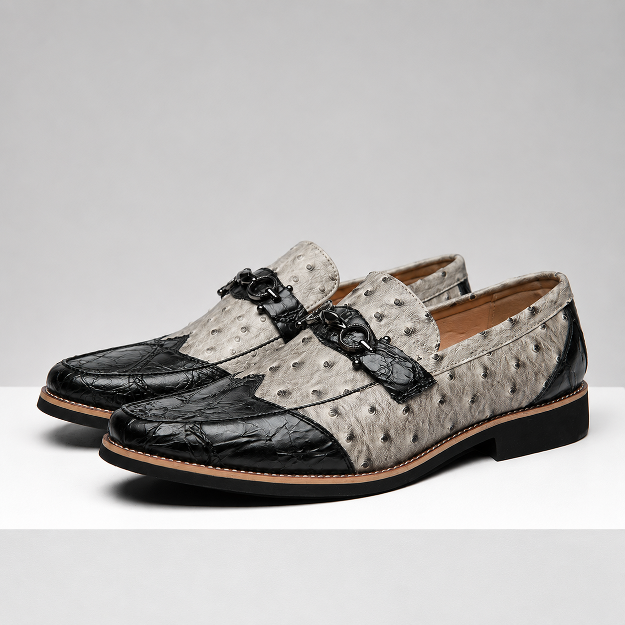 Montrose Leather Ostrich Loafers