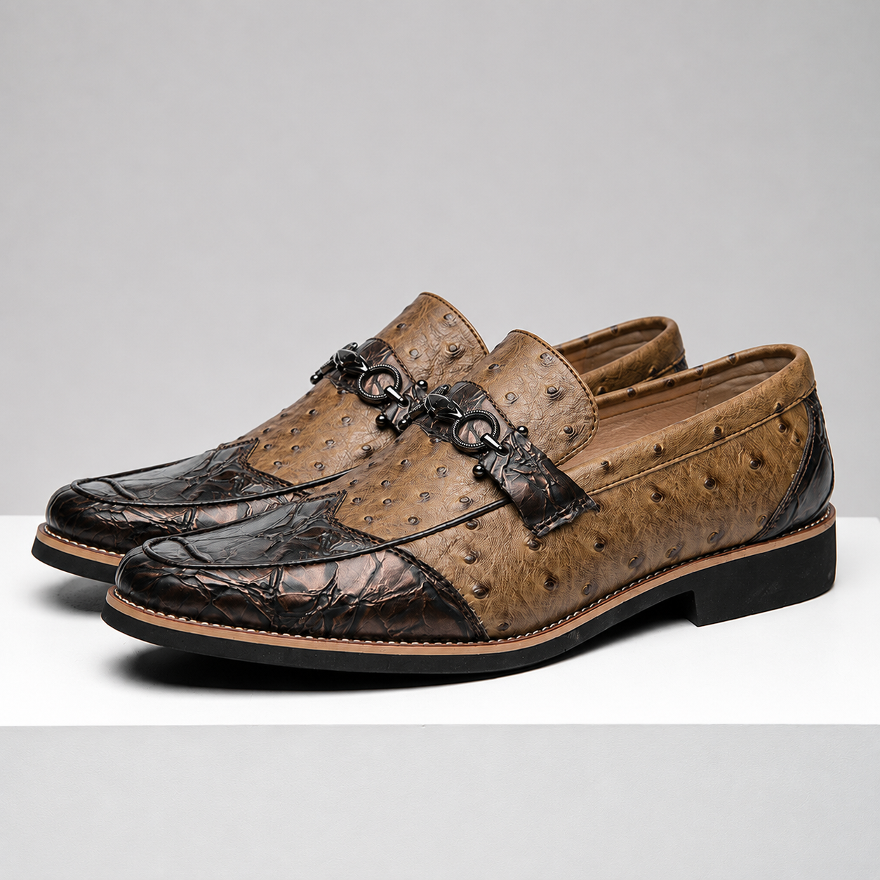 Montrose Leather Ostrich Loafers
