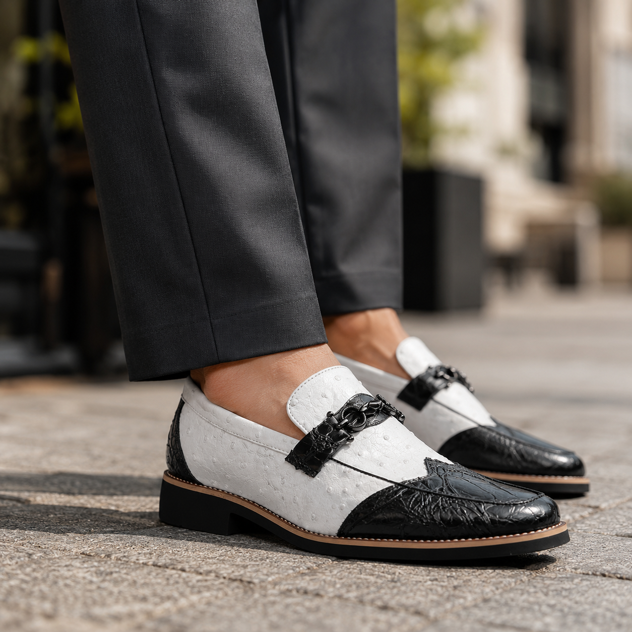 Montrose Leather Ostrich Loafers