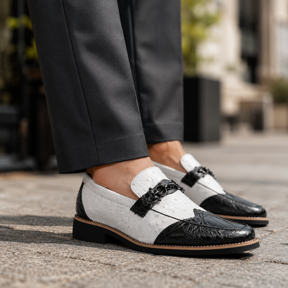 Montrose Leather Ostrich Loafers