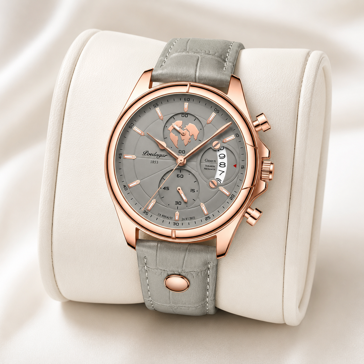 Caspian Leather Multi-Function Watch