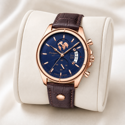 Caspian Leather Multi-Function Watch