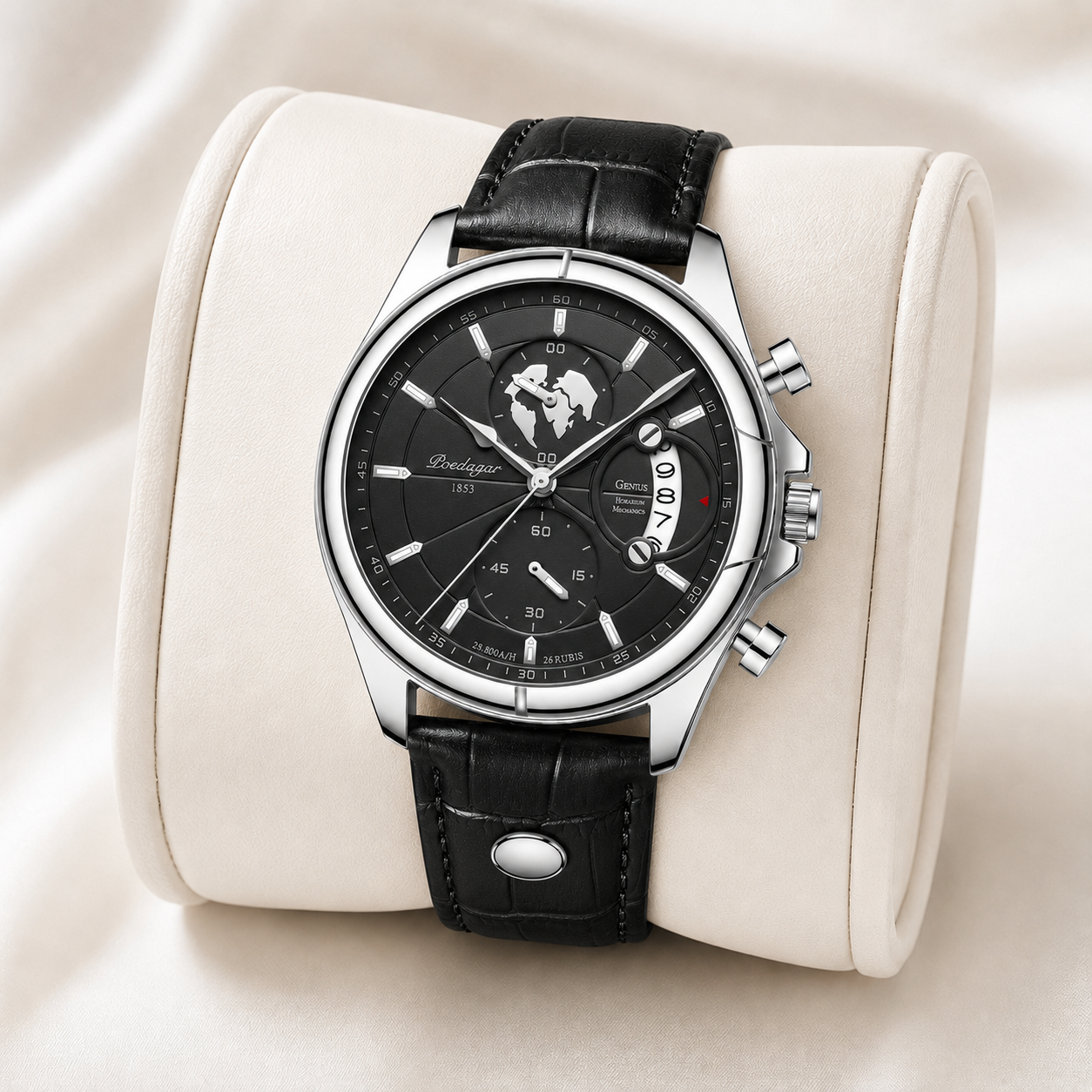 Caspian Leather Multi-Function Watch