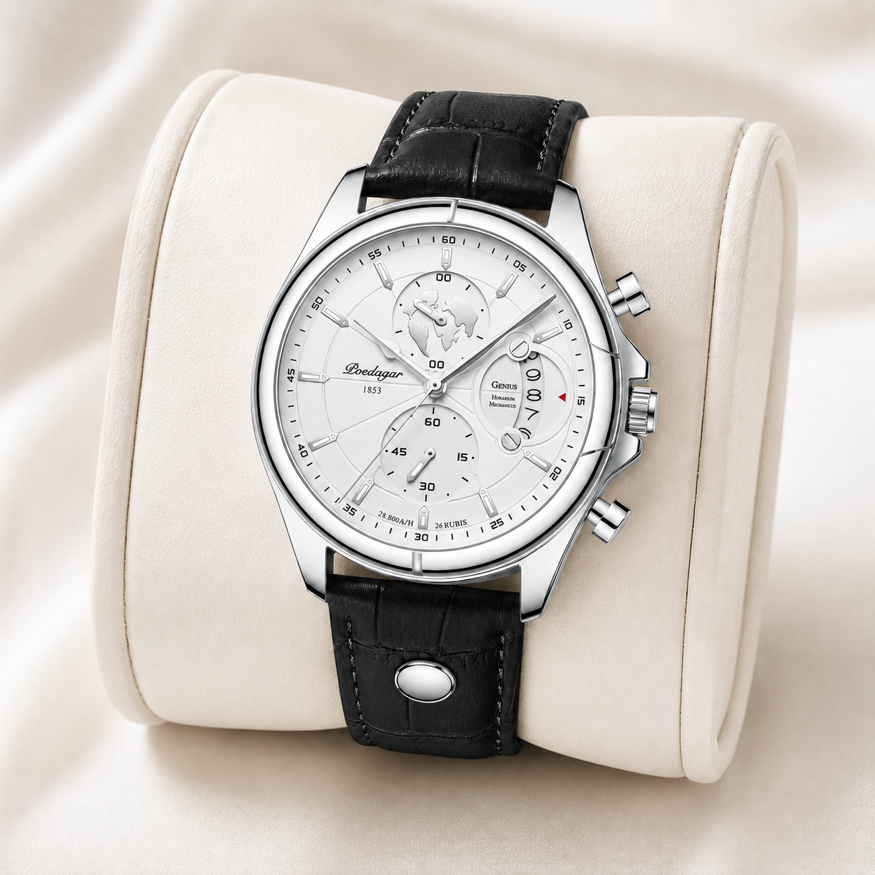 Caspian Leather Multi-Function Watch